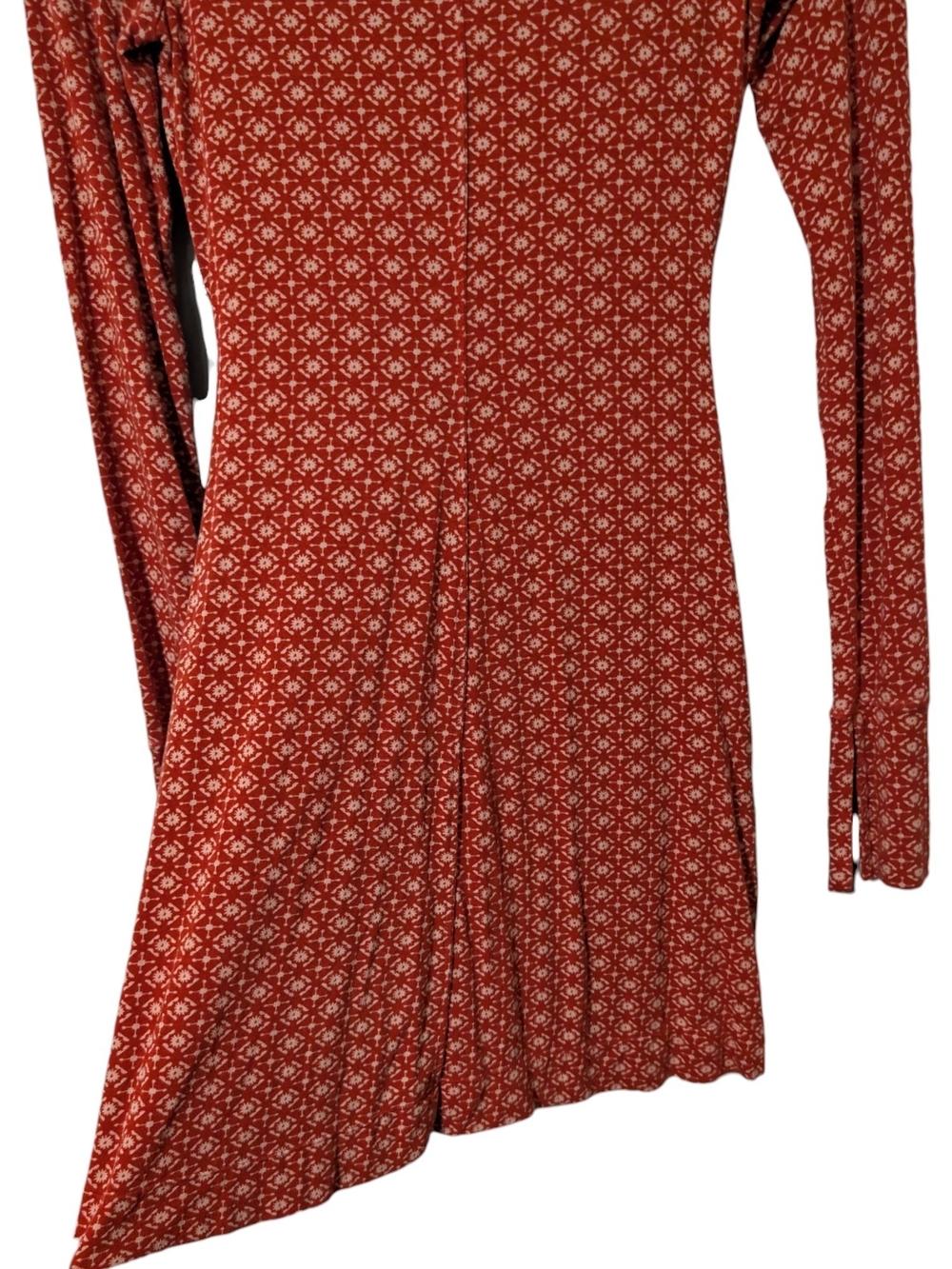 Free People Shayla Mini Dress Red Micro-Print Button Mini Dress - Picture 8 of 13